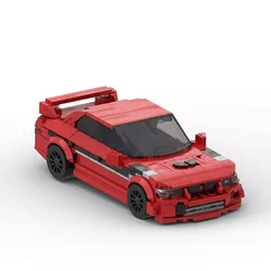 MOC Mitsubishied Lancered EVO V Speed Champions Red Cars Building Blocks Set, juguetes para niños, regalos para niños y niñas