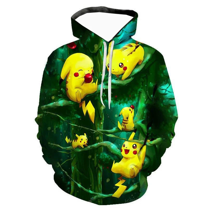 

Новая толстовка с 3D принтом для мужчин и женщин, осенне-зимняя одежда для взрослых и детей, толстовка с рисунком Пикачу