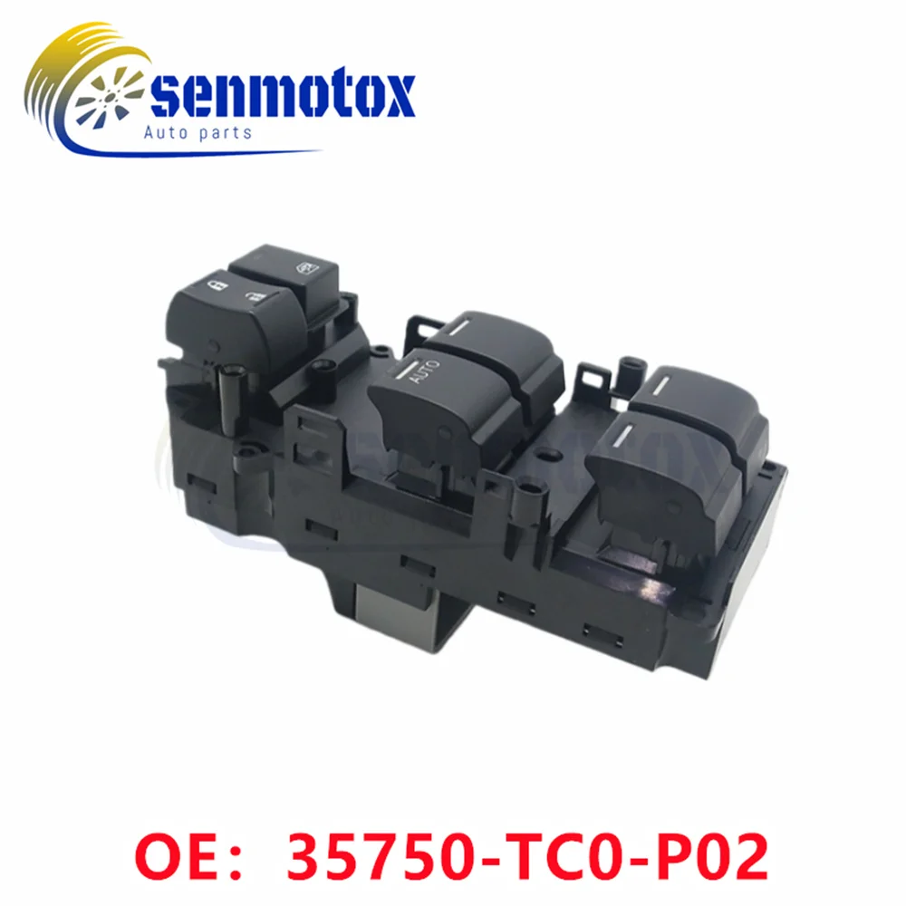 35750-TC0-P02 Power Window Switch Master Driver Side 35750TC0P02 For Honda Accord 2008-2012 2.4L 3.5L Replace 35750-TB0-H01