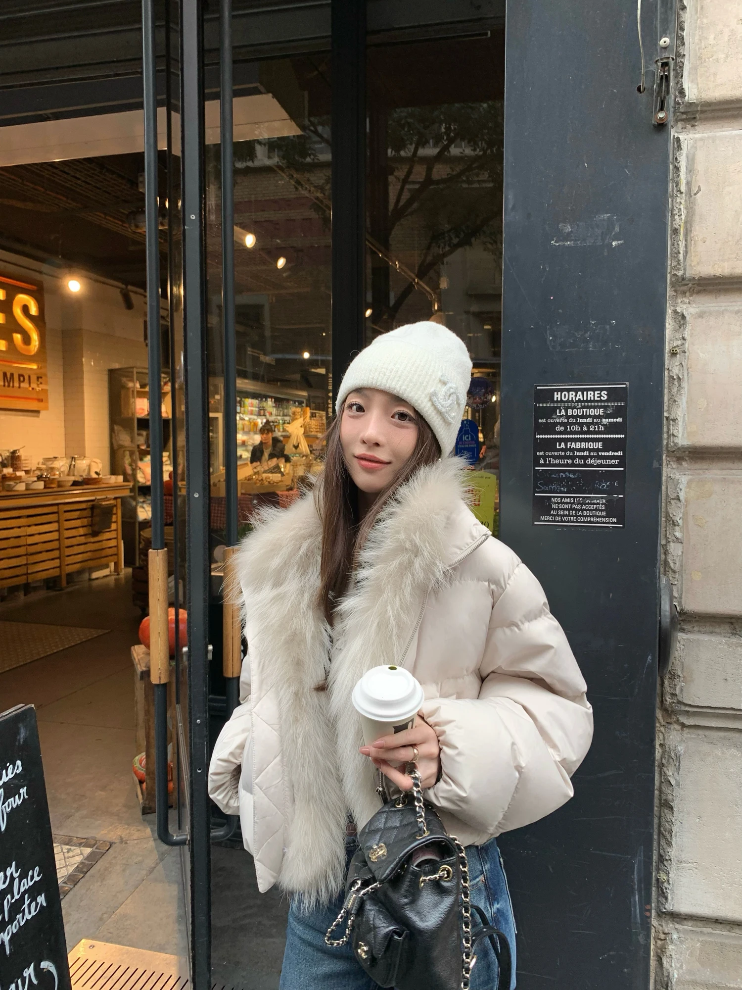 

LE LALIN Tee Star 90 White Du down Winter Puffin 00 Теплая женская пуховая куртка с меховым воротником, верхняя одежда