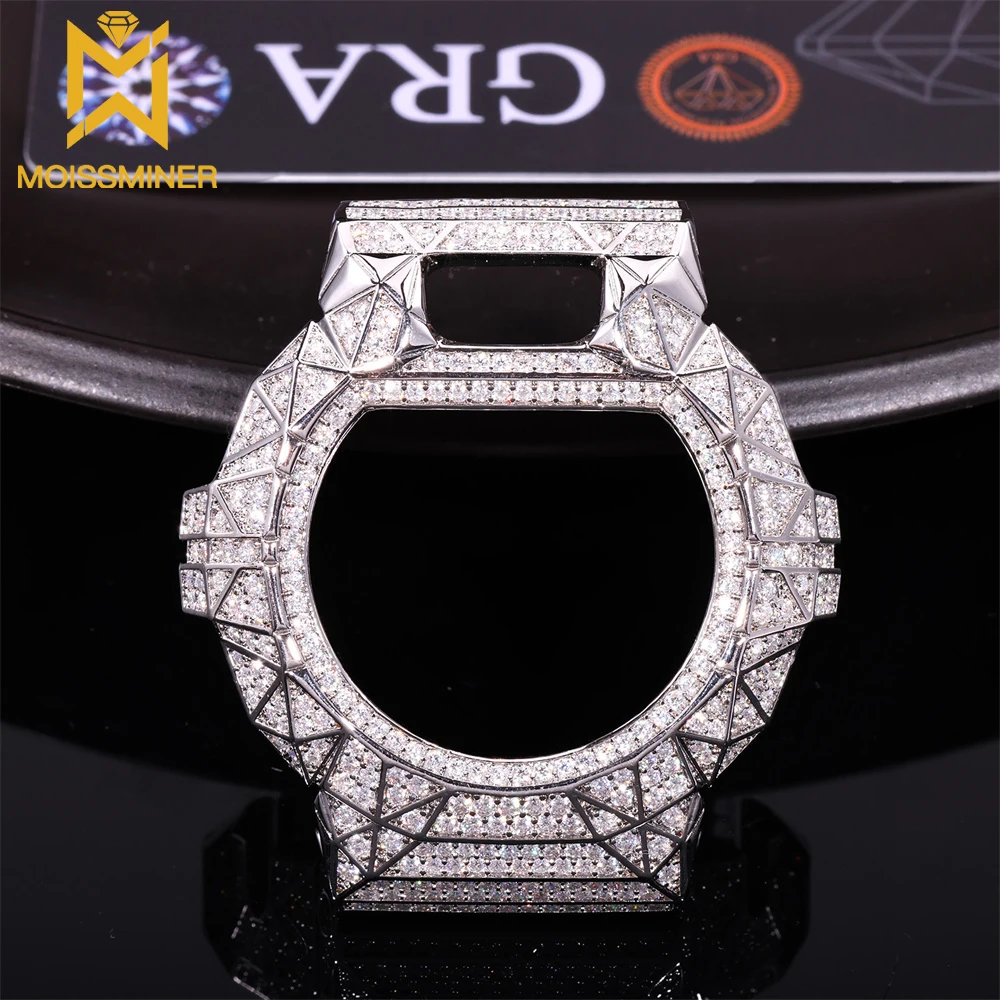 Moissminer VVS Moissanite Watch Case For CAS** DW6900  Can Pass Diamonds Tester S925 Brass With GRA Wrist Diamond Case Free Shi