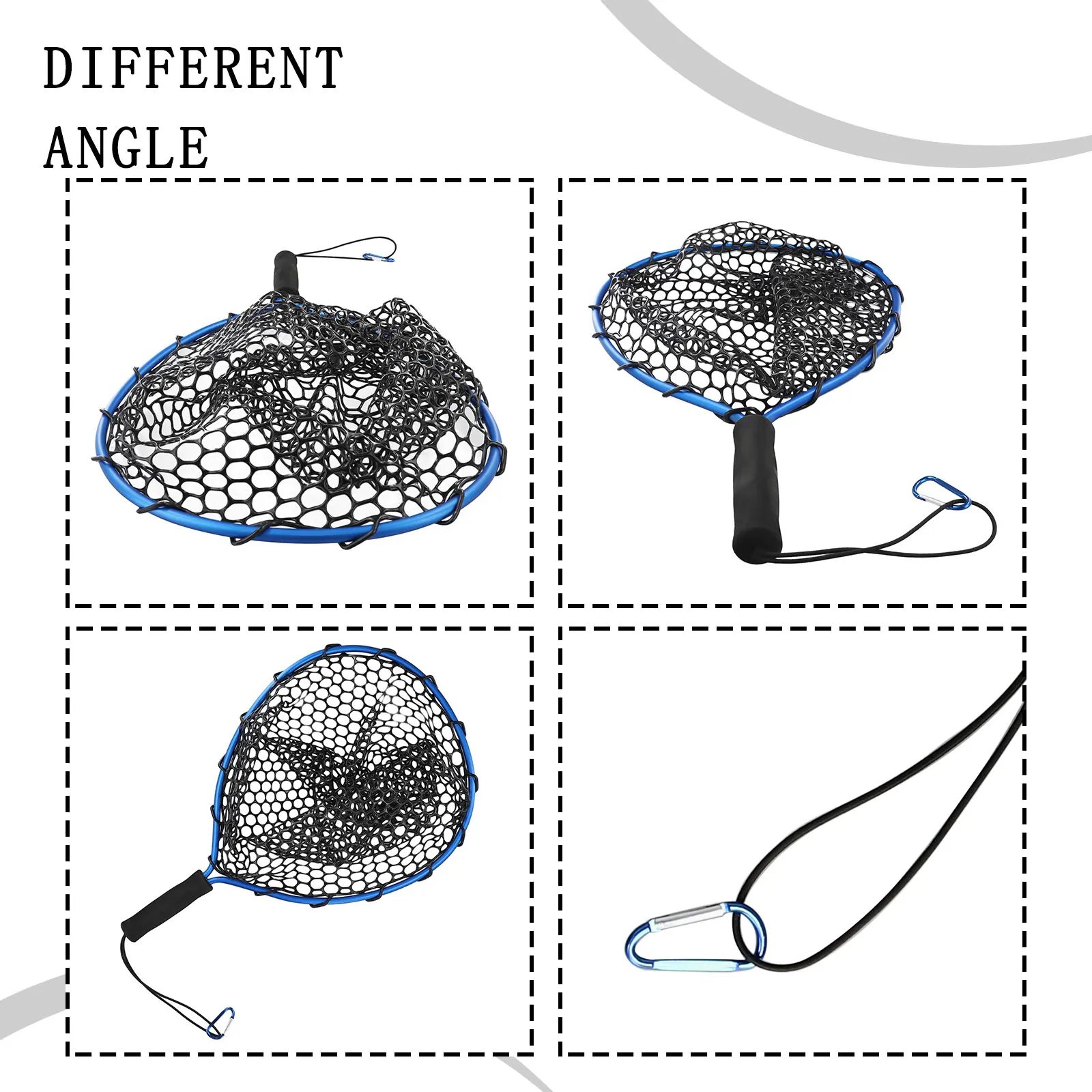 Folding Fishing Net Landing Net Pole EVA Handle Outdoor Quick Drying Rope Silicone Bag Sporting Goods Weight 225g