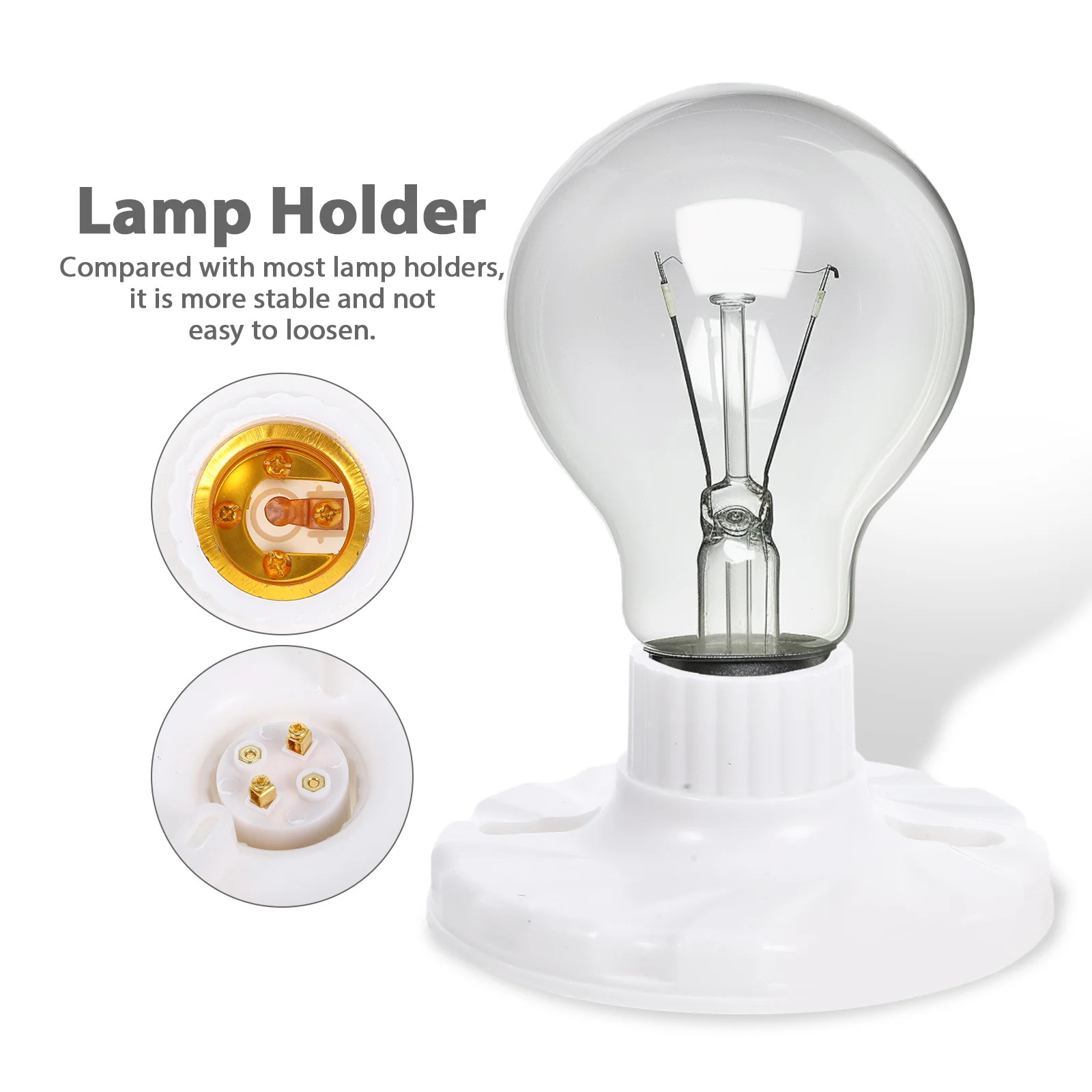 

10Pcs E27 Light Bulb Socket Fire Resistant Lamp Holder Stylish Fixture for Home Decor Hanging Lamp Repair Supply