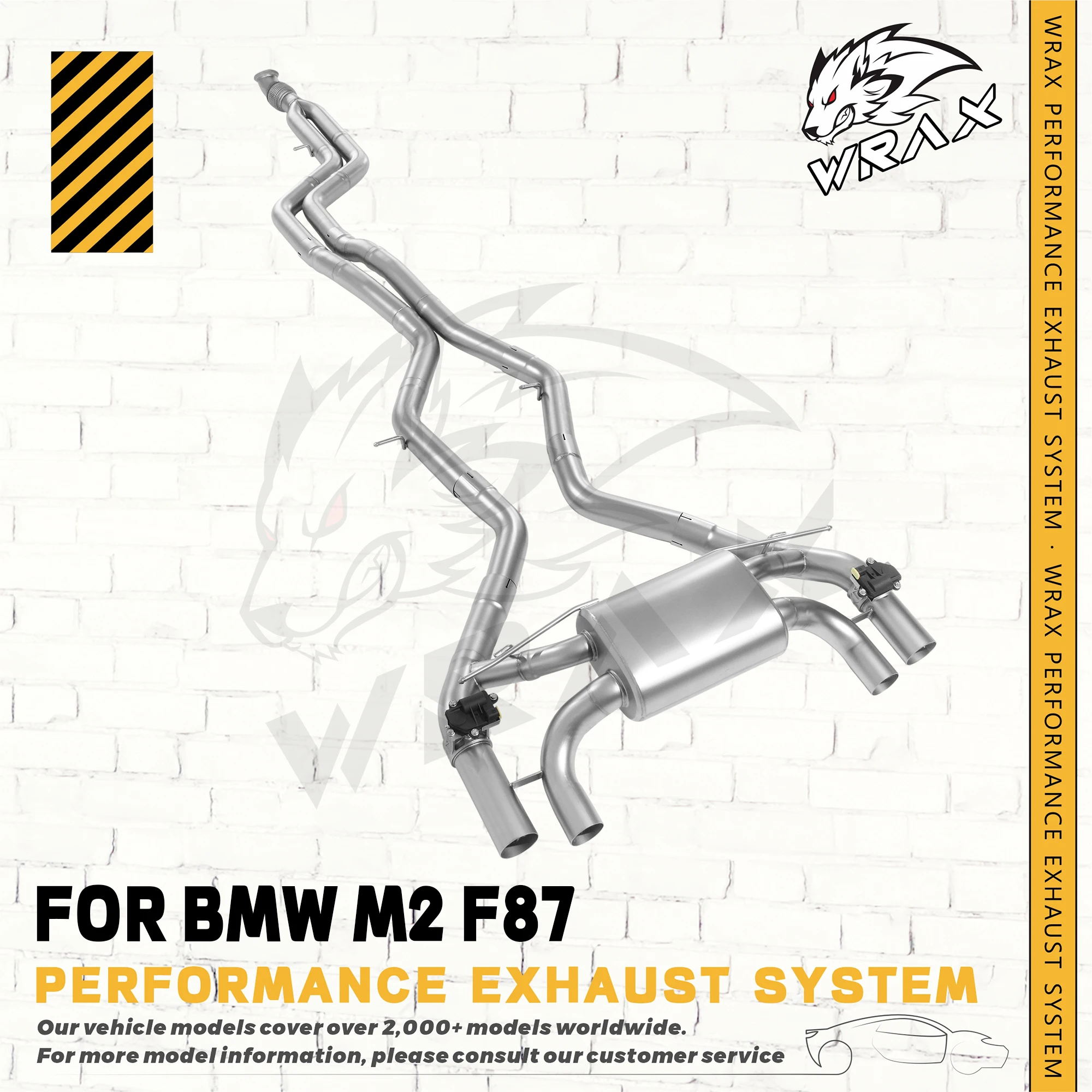 

WRAX SS304 Catback Performance Exhaust for BMW M2 F87 2014+ Valve Control Adjustable Sound Direct Fit OE Replacement