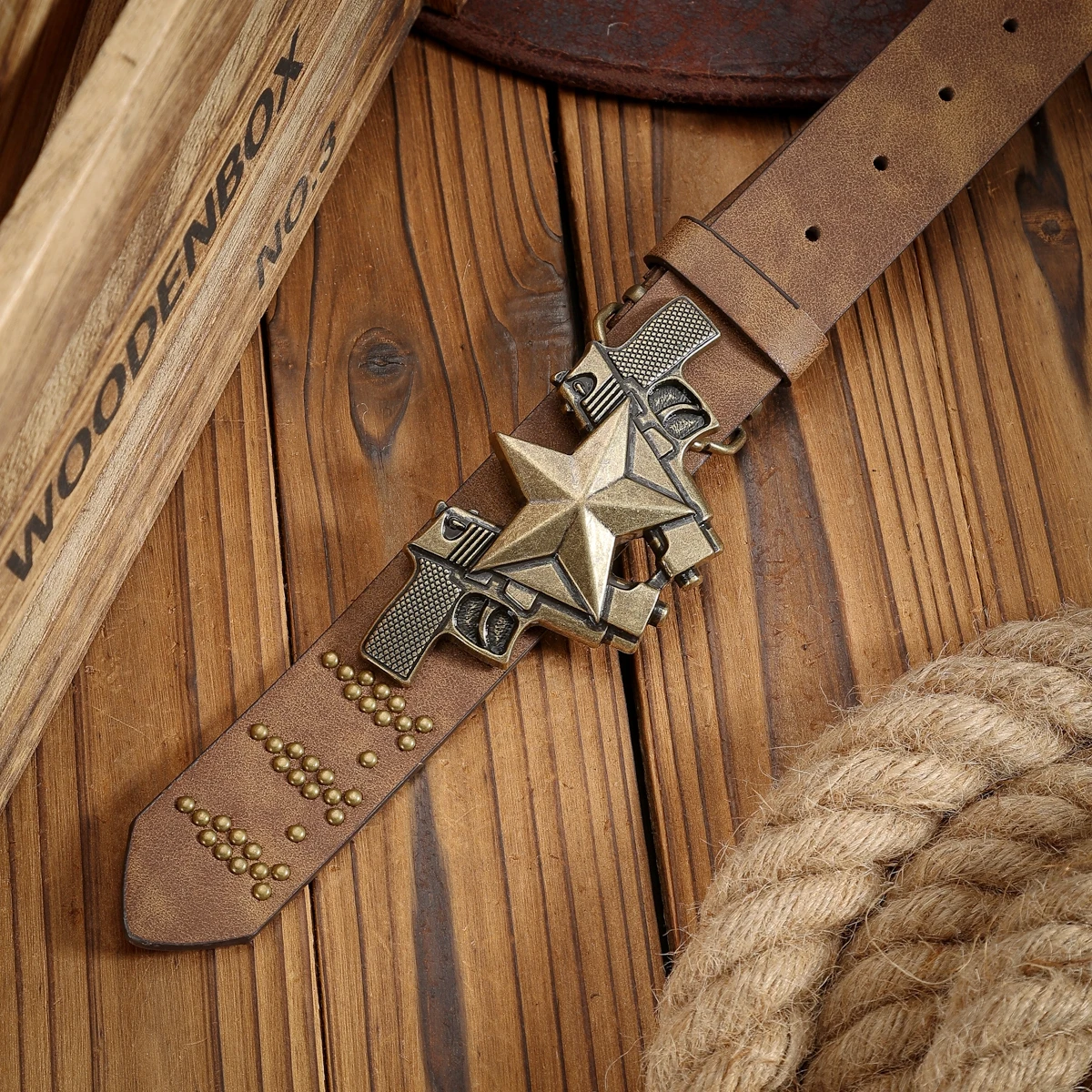 Ein PU-Gürtel im Western-Stil, geeignet für Männer und Frauen, im Bohemian-Stil und Retro-Look, perfekt für alltägliche Freizeitausflüge. – Detail 16
