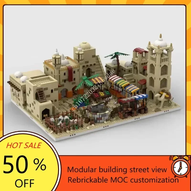 

3957PCS MOC Modular Desert Village City street view Model Custom Puzzle Technology DIY Creative Assembly Toys Gifts