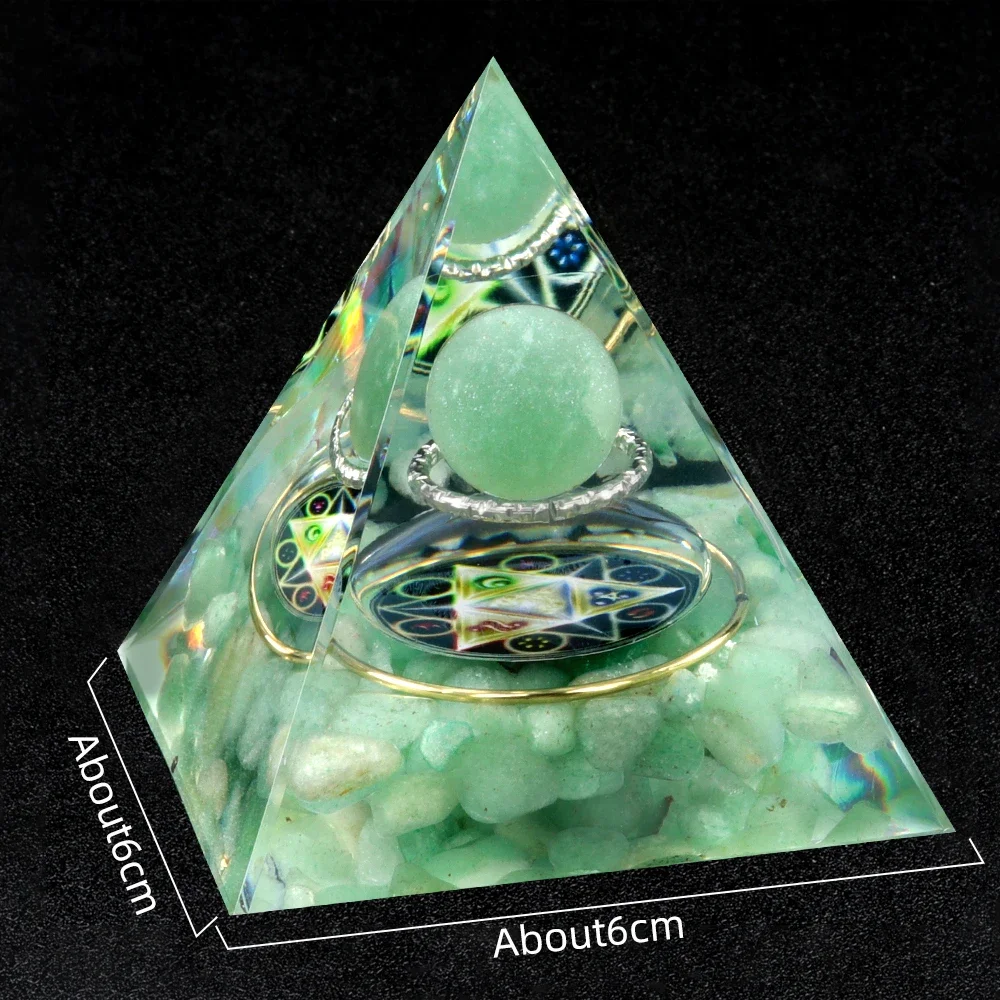 Pyramid Gravel Ornaments Natural Stone Chakra Pyramid Decorative Ornament Home Handicrafts Spiritual Jewelry