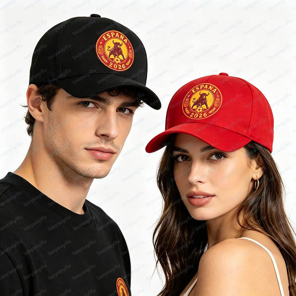 Trendy Spain Bull Soccer 2026 Baseball Cap Summer Casual Fashion Unisex Sunhat 2026 Soccer Cup Spain Fan Adjustable Baseball Hat