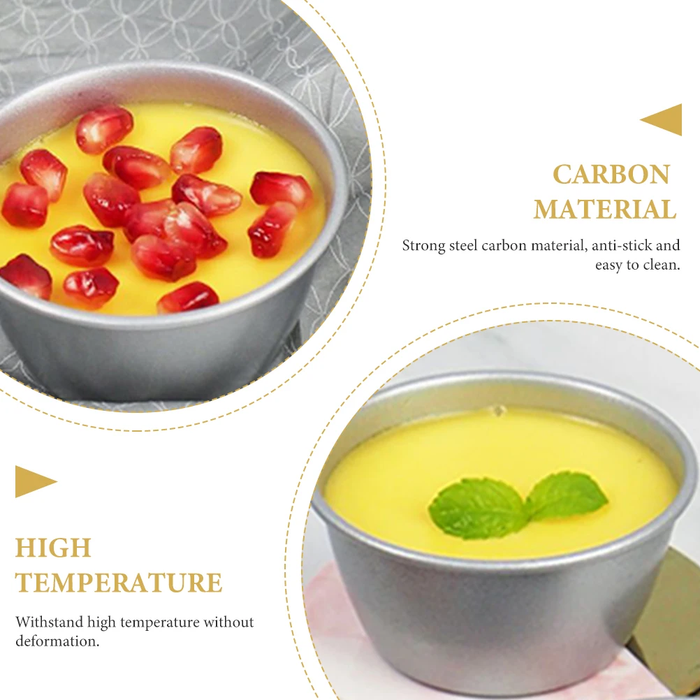 

4Pcs Pudding Mold Heat Resistant Baking Cup Multi-Function Silicone Mold for Dessert Pudding Cake Portable Baking Accessory