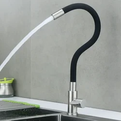 Colorful Tube Silicone Kitchen Sink Faucet Universal Single Cold Water Tap 360Degree Rotating Flexible Hose Basin Tap Deck Mount