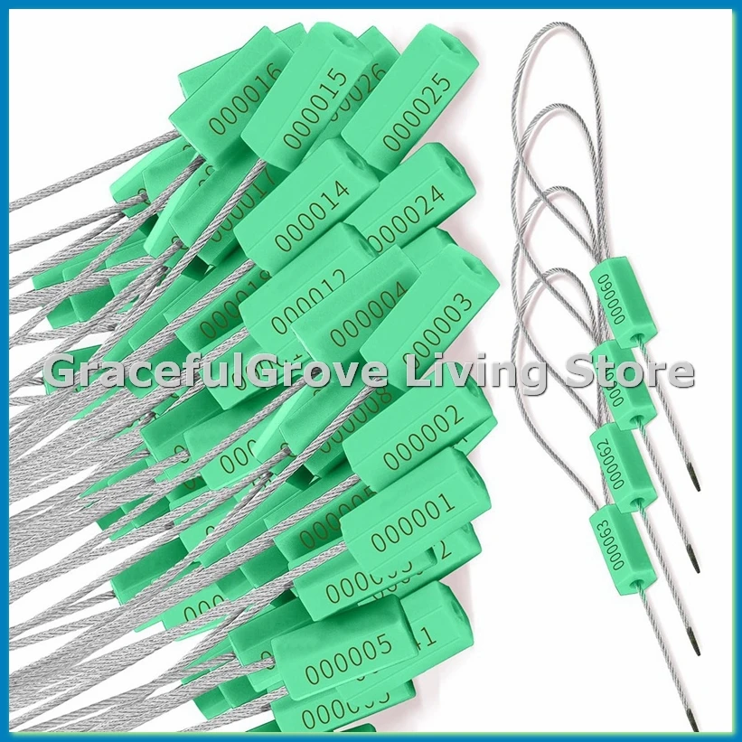 

120-стальные кабельные уплотнения, металлические защитные уплотнения, пронумерованные металлические уплотнения для прицепа грузовика, защитные бирки, бирки с защитой от несанкционированного доступа, зеленый АБС-пластик