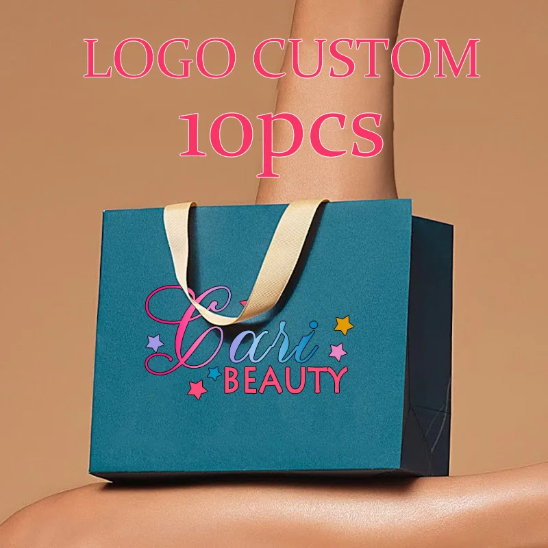 

Custom Printed Logo Paper Bag Luxury Wholesale Gift Shopping Bags With Handles For Small Business 10pcs