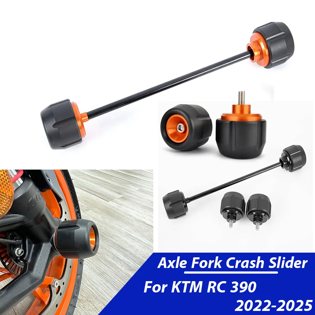 

Motorcycle Accessories Front & Rear Axle Fork Crash Sliders Wheel Protector FitFor KTM RC 390 RC390 2022 2023 2024 2025