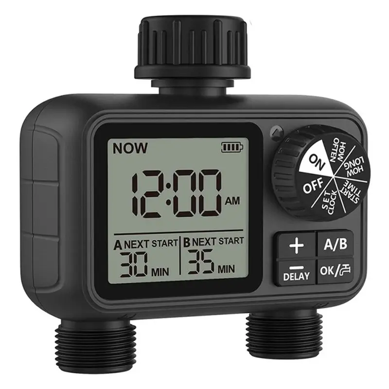 

-November Garden Lawn Sprinkler Digital Water Timer Programming 2-Outlet Adjustable Programmable Control System Easy To Install