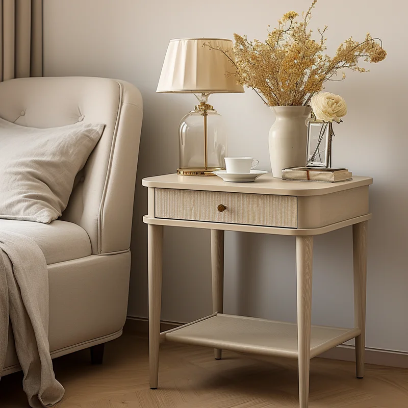 

Best Price European Design Bedroom Bedside Table Wooden Square Top Nightstand Storage Drawers for Home Decor