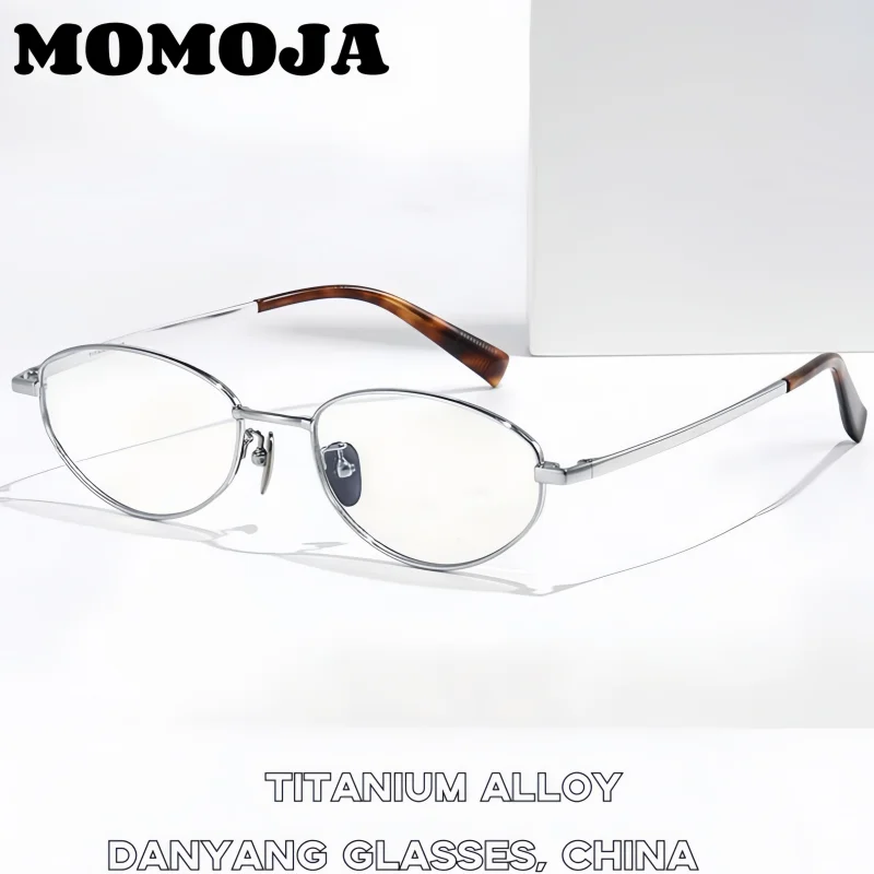 

MOMOJA Ultra Light Pure Titanium Cat Eye Frame New Fashionable and Trendy Eyeframe Male and Female Optical Prescription Glasses