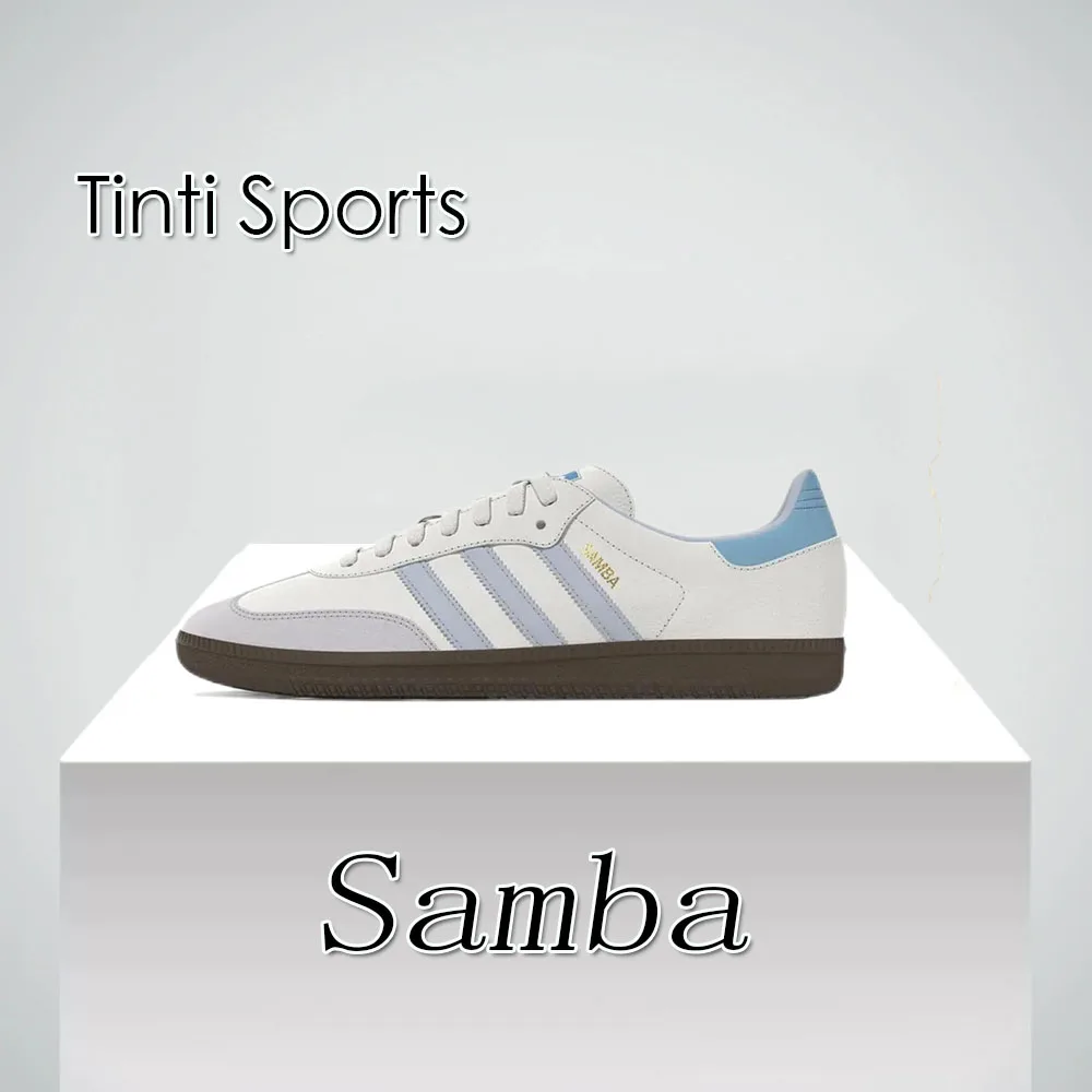 Adidas Samba OG Men and Women Sneaker Classic Retro Board Shoes Fashion Breathable Sneakers Comfortable White&light purple&blue