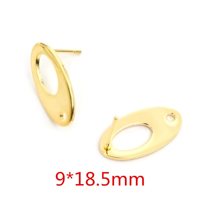 20pcs 316 Stainless Steel Gold Color Geometric Earring Stud Earring Posts Connector For DIY Earrings Jewelry Making Supplies