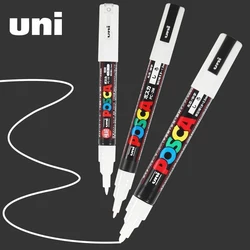 Uni Posca Pennarelli bianchi, Penna per vernice permanente impermeabile acrilica PC-1M 3M 5M POP Poster Pubblicità Forniture artistiche posca marcadores