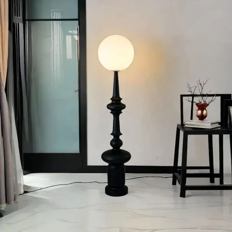 Italian retro design medieval Roman column floor lamp modern model room guest bedroom study decoration vertical table lamp