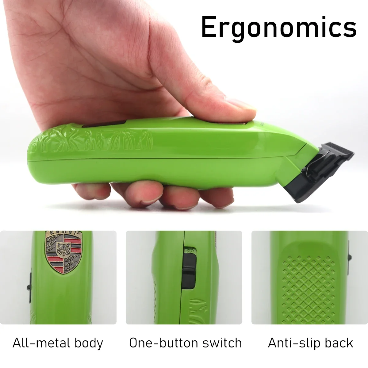 Bürstenloser Motor Herren-Haarschneider DLC Vollmetall-Sitzladegerät Professionelle Haarschneidemaschine Finishing-Maschine Kemei KM-2236