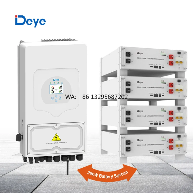 

Deye All in One BESS 10kWh 20kWh Lithium Ion Battery Storage and 5kW 6KW Single Phase MPPT Hybrid Inverter Set for Home System
