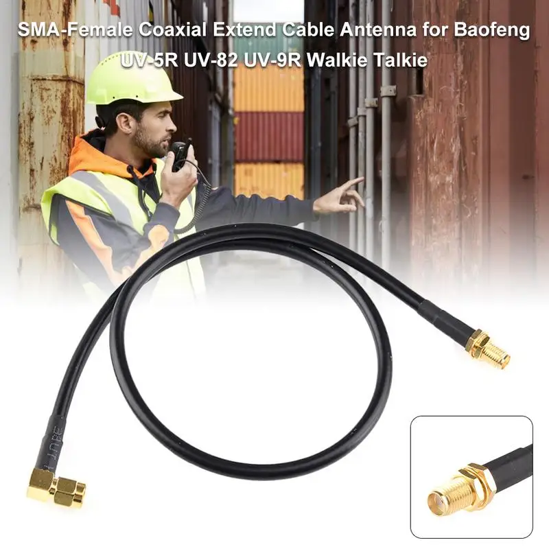 50cm SMA-Female Coaxial Extend Cable Antenna For Baofeng UV-5R UV-82 UV-9R Walkie Talkie AR-152 AR-148 TacticalAntenna