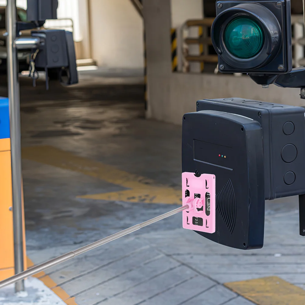 2 قطعة حامل بطاقة قضيب تليسكوبي وقوف السيارات الدفع تماس للتمديد أداة الوصول قابل للتعديل وقوف السيارات لفة الضرب عصا #1