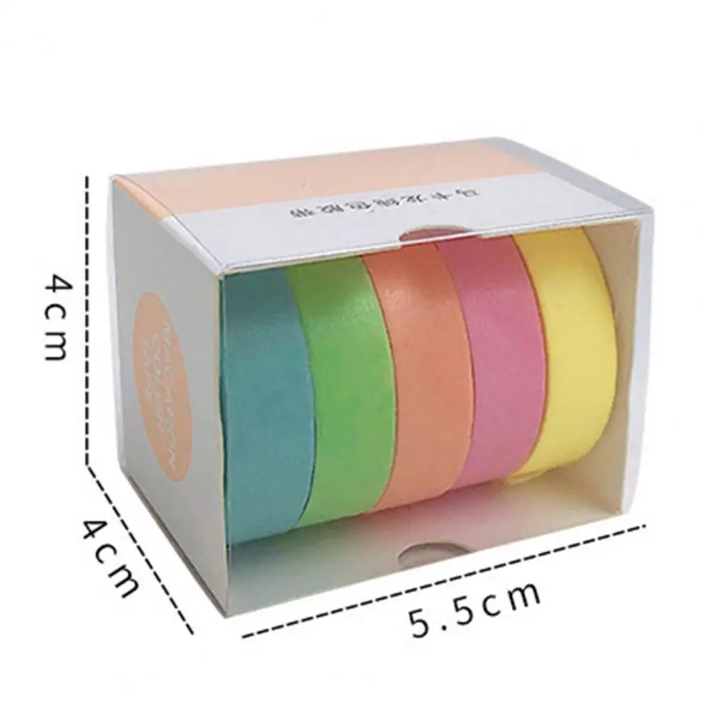 5 Rolls Decal Decorative Nice-looking Washi Macaron Hand Account Sticker Tape for Girls