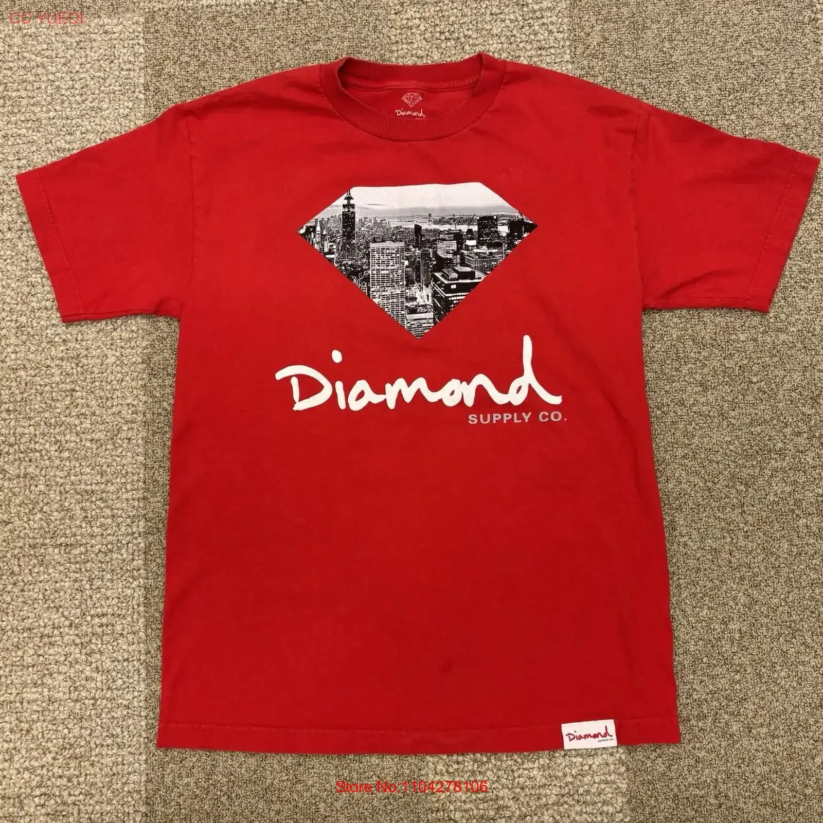 Vintage Diamond Supply Skateboard Streetwear T Shirt vintage Washed Soft Casual Stretched designer clothes Unisex homme