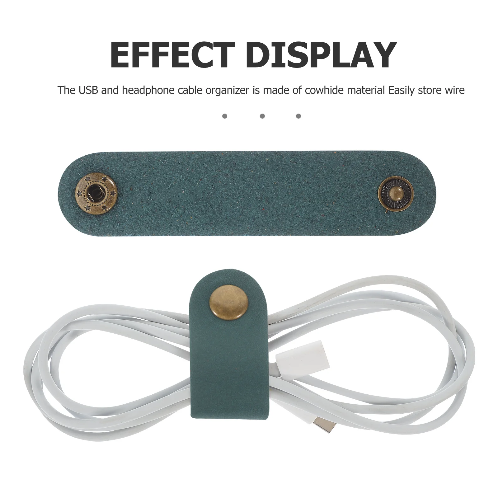 

5pcs Cowhide Organizer Straps Reusable Wraps For Usb Charging Cords Cord Ties Portable Cable Holder Cord Organizer