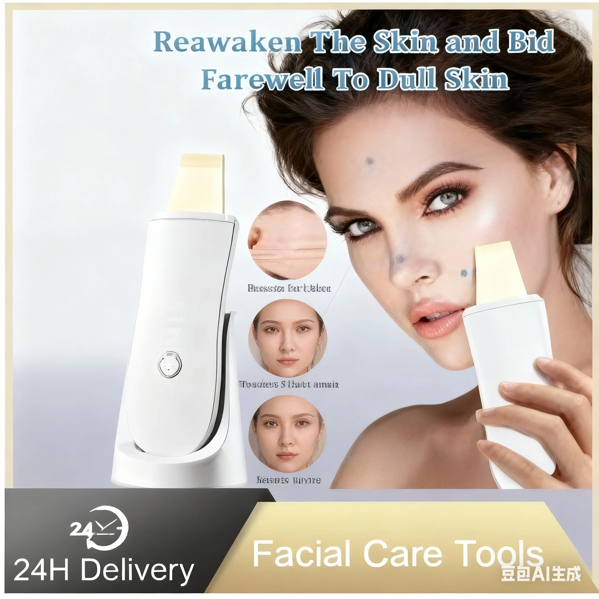 Grattoir de peau à ultrasons, nettoyage des pores du visage, nettoyage en profondeur, Instrument d'élimination des points noirs, Machine adaptée aux Instruments de beauté