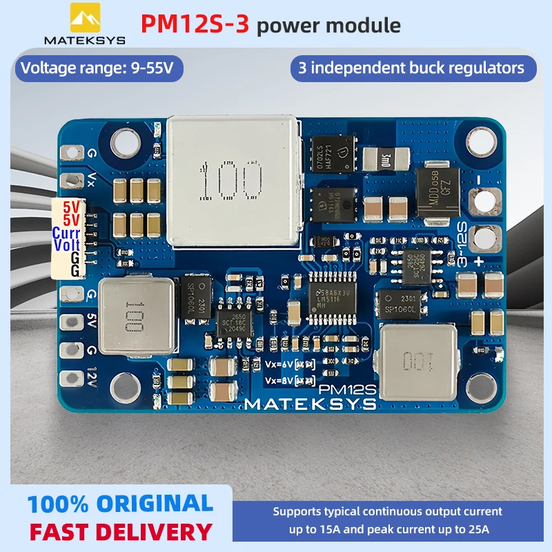 

MATEK MATEKSYS PM12S-3 Power Module 3-12S LIPO 5V 9V VX BEC with HeatSink for RC Model Airplane Helicopter FPV Racing Drone