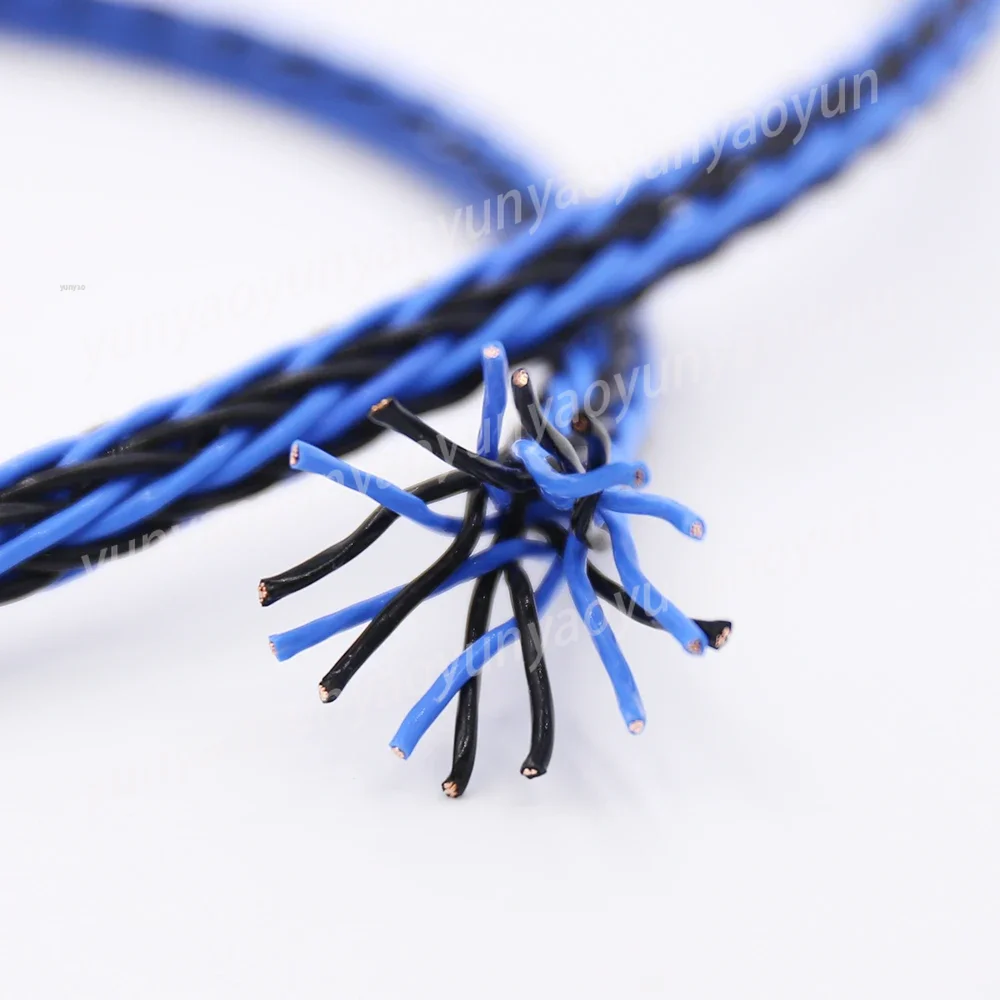 8TC 8core Twist OCC Copper Wire Cable 16 Strands Black Blue Cable for HIFI Audio Speaker Amplifier Turntable CD Player