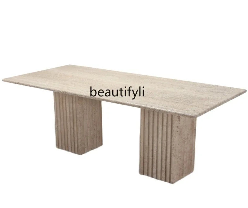 X0 Natural travertine coffee table travertine, villa long table JI home furniture retro table