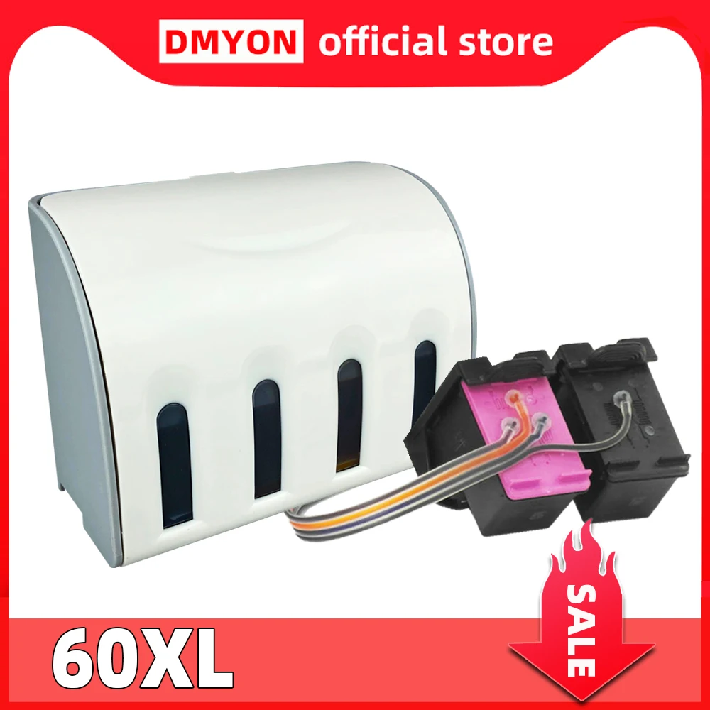 DMYON Compatible for HP 60XL Continuous Ink Supply System F4288 F4292 F4293 F4440 F4480 F4400 F2400 F2420 Printer CISS Cartridge