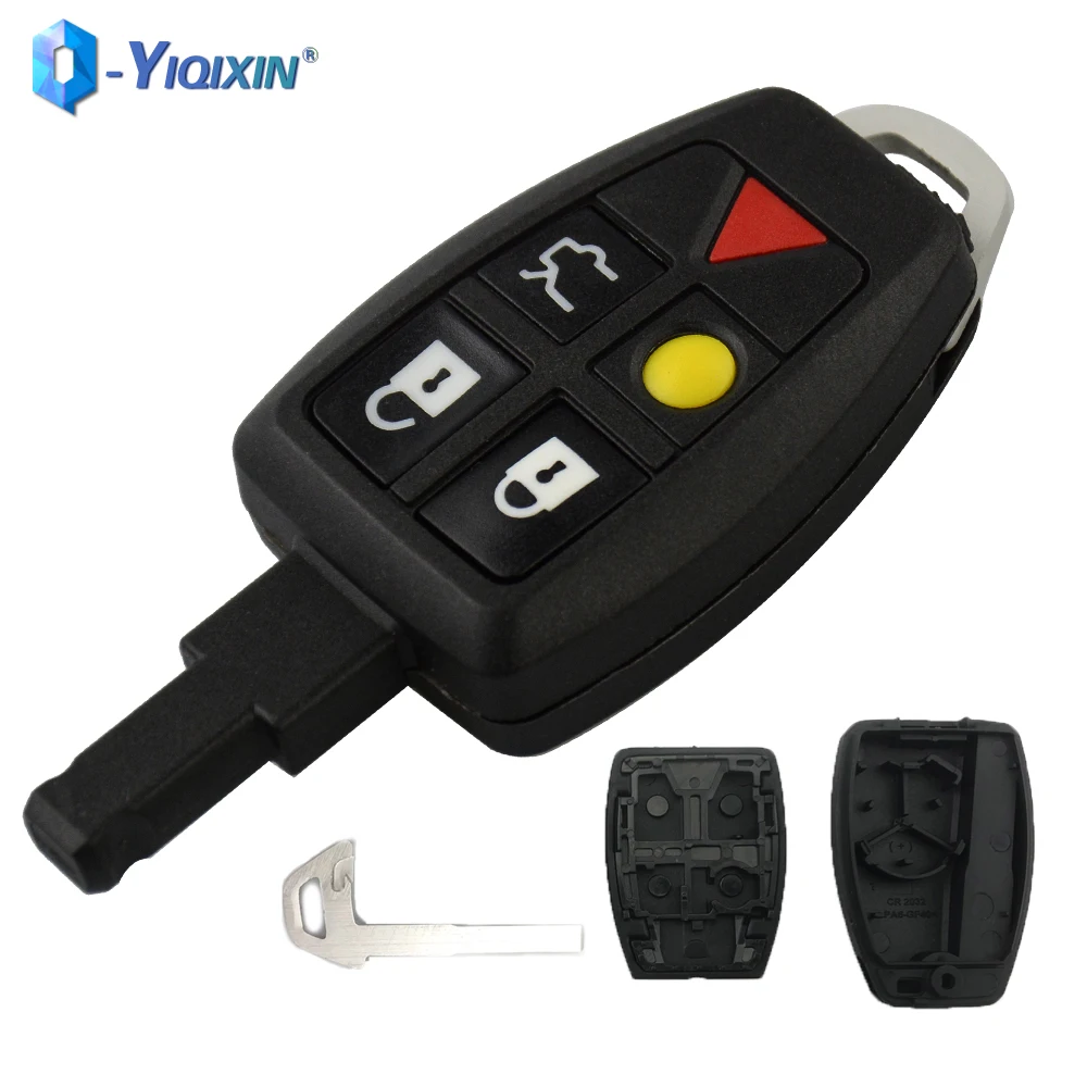 YIQIXIN 5 Buttons Key Case For Volvo C30 C70 XC90 V70 S40 S60 V50 2008 2009 2010 2011 Smart Card Cover Insert Blade Housing Fob