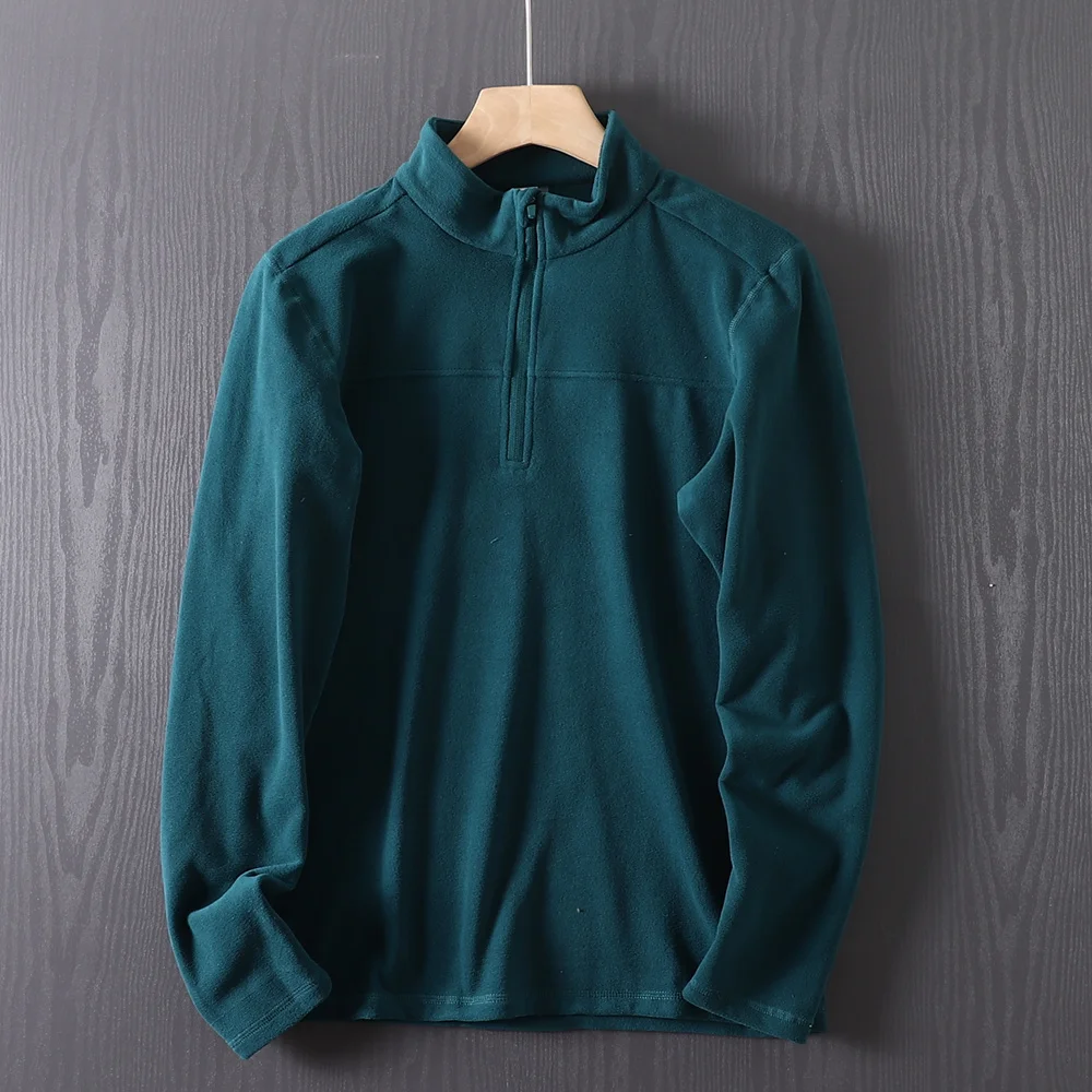 الخريف الشتاء PC سريعة الدافئة الصوف نصف سستة فضفاضة المناسب البلوز طويلة الأكمام أعلى الدافئة هوديي في الهواء الطلق الرحلات التزلج البلوزات #4