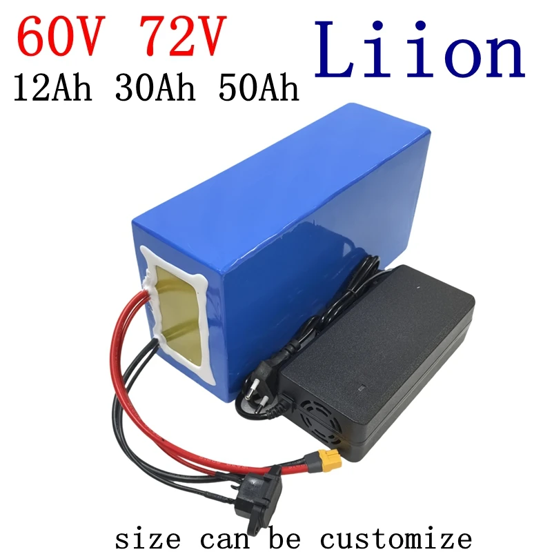 

60V 12Ah 30Ah 50Ah 72V 5000W Battery 30Ah 50A Lhithium Ion for 800W 10KW 14KW Two-Wheeler Citycoco Motorcycle Tricycle EV