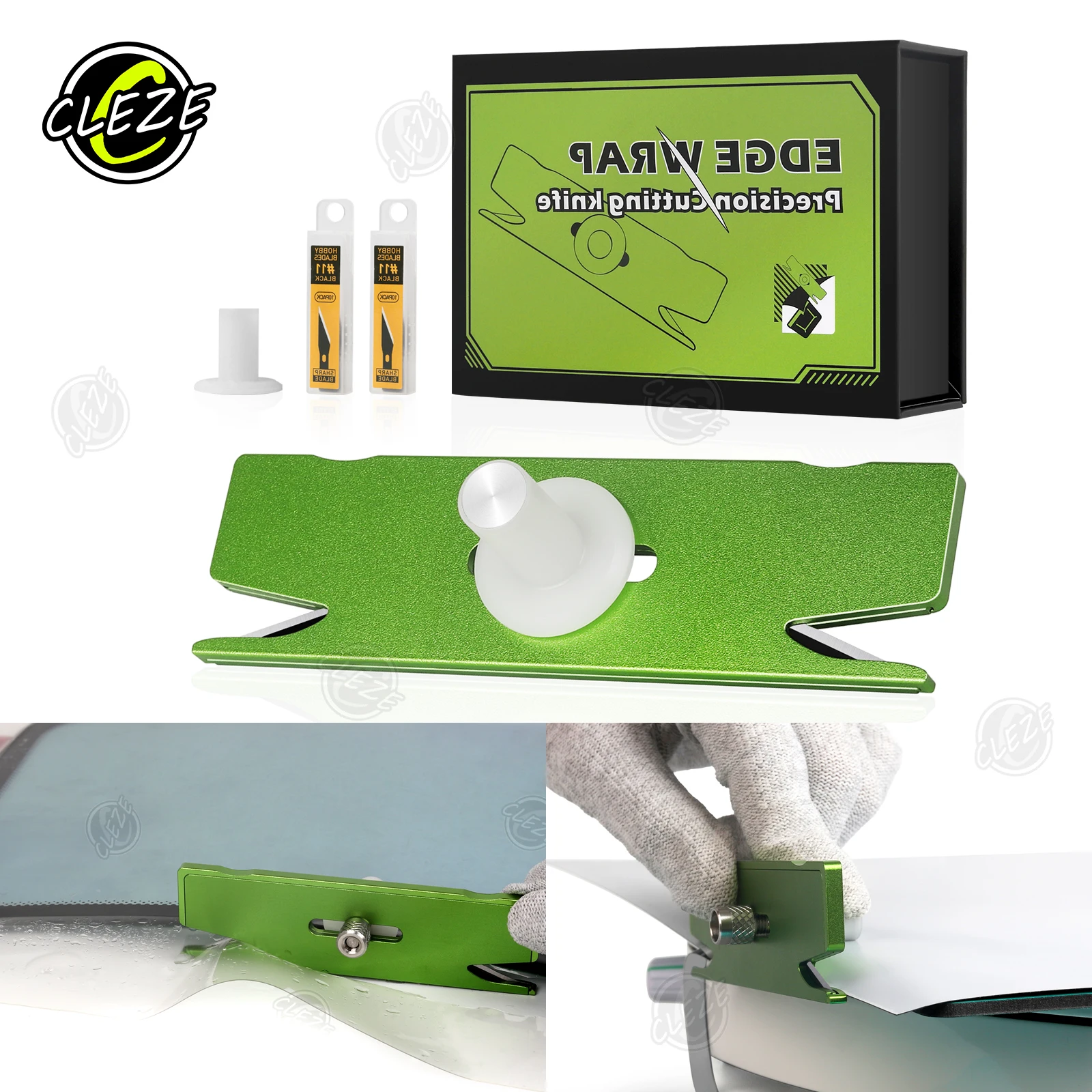 CLEZE Dual Blade Micro Precision Cutting Tool Car Carbon Fiber Vinyl Wrap Window Tint Film Edge Trimming Knife Safe Paper Cutter