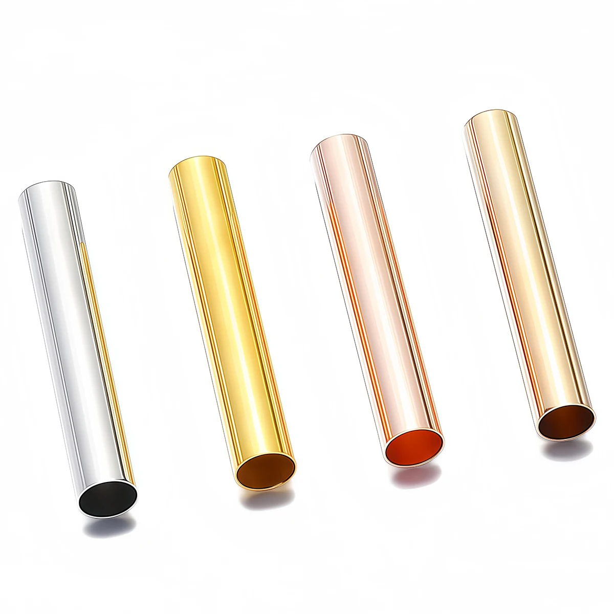 50/100PCS Copper Hollow Tube Spacer Beads Connectors Straight Bead for DIY Bracelet Necklace Jewelry Making Finding Accessories image 5