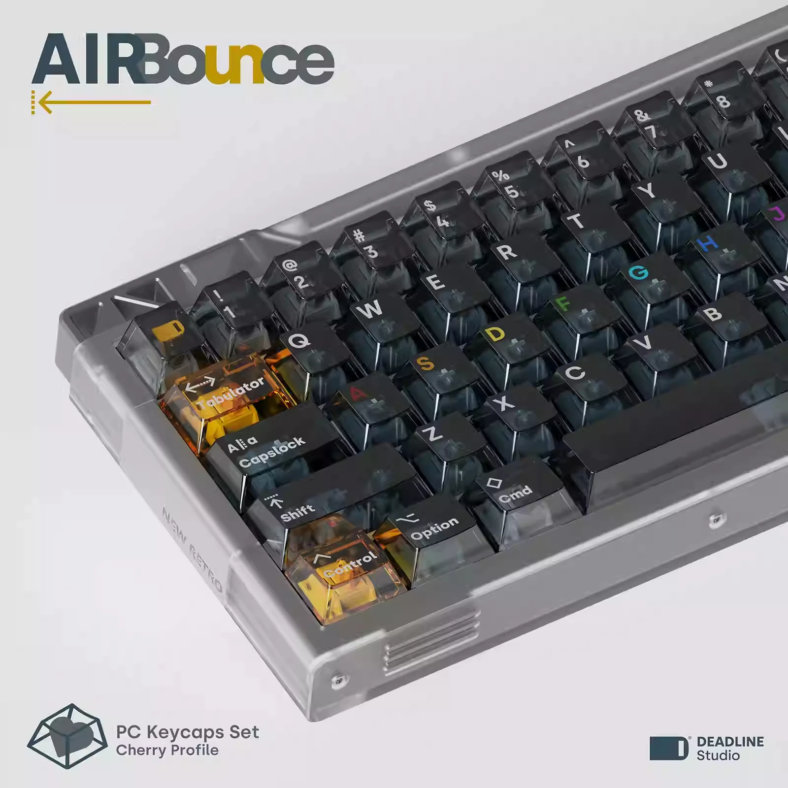 Deadline airbounce transparente keycaps altura original teclado keycaps base kit tampas conjunto personalizado para pc gamer acessórios