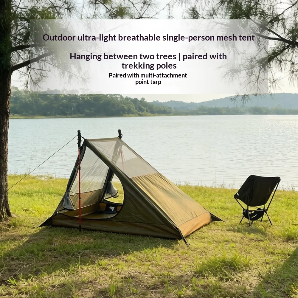 

Outdoor Ultra-light Breathable Single Person Mesh Tent High-density Mosquito-proof Hiking Camping Portable Camping Mosquito Net