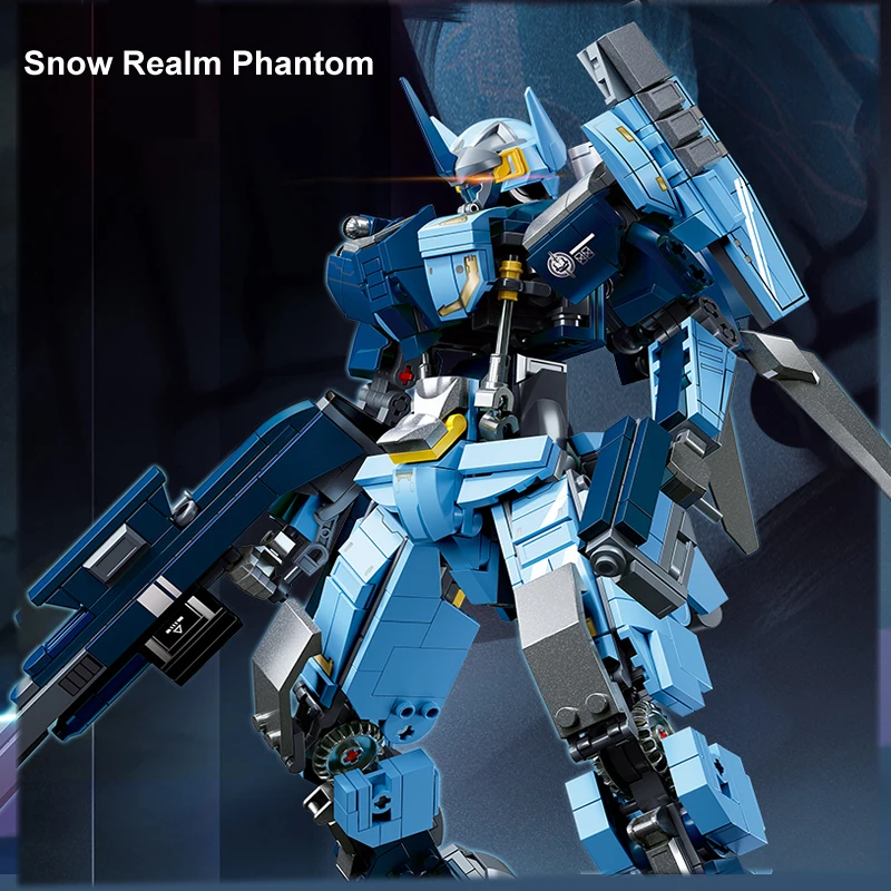 Sluban 752PCS Snow Phantom Mechanical Armor Series Robot Mechs Building Blocks Alpha Mobile Urban Bricks Movie Model Kid Boy Toy