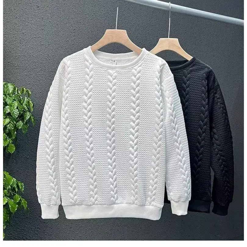 

New Arrival Men's Warm round Ne Knitted Sweater WE8267P48 Winter Thiened Polyester Fiber Casual Sle Comfortable Fit