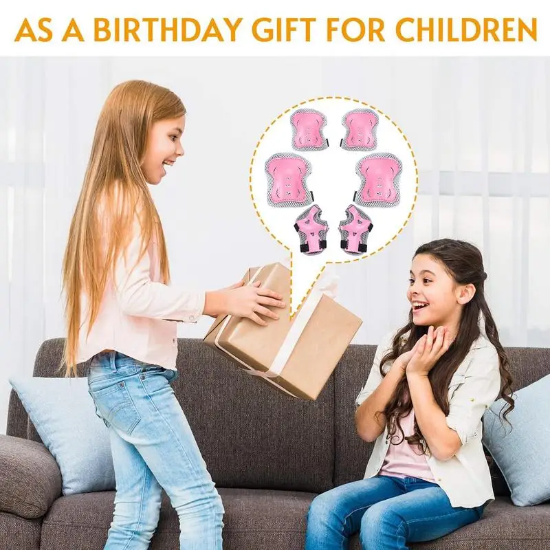 

Детский комплект наколенников и налокотников, регулируемые наколенники для малышей, набор из 6 многофункциональных защитных снаряжений для детей, мальчиков и девочек в возрасте