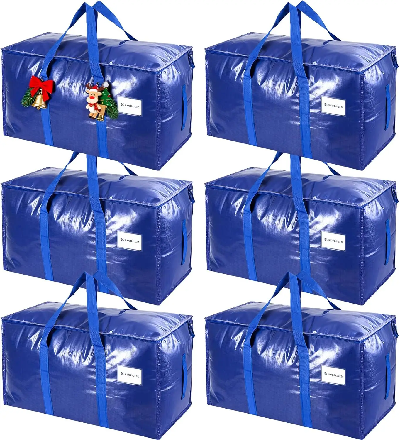 6 Pack Heavy Duty Moving Bags - Large Storage Totes for College, Strong Zipper & Handles