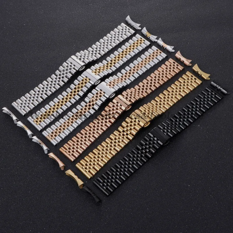 12/13/14/16/17/18/19/20/21/22mm Solid Stainless Steel Watch Band Strap for Rolex Flat Curved Ends Bracelet Men Women Replacement image 6