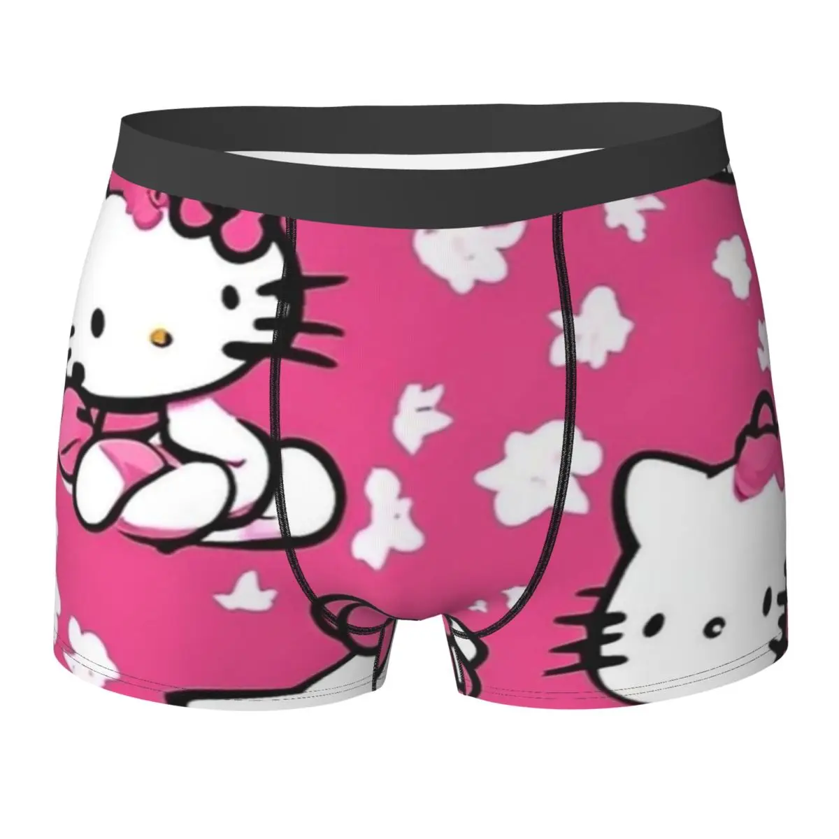 

Нижнее белье Hello Kitty Pink Cat, модные шорты-боксеры, шорты с принтом, трусы, простые мужские трусы, большой размер 2XL