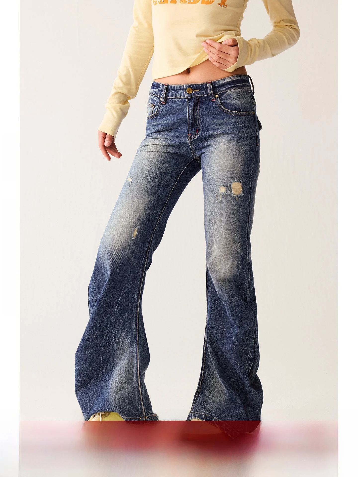 

Джинсы BeerBro Vintage Sound Wave Heavy Du Waed Loose Fit с эффектом похудения, прямые, из хлопка, с низкой посадкой